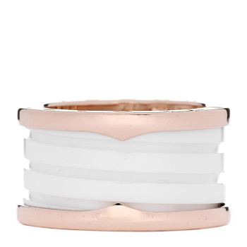 BULGARI 18K Rose Gold White Ceramic B.Zero1 Four-Band Ring 54 6.75