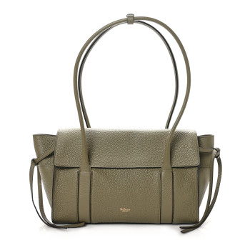 MULBERRY Heavy Grain Small Soft Bayswater Satchel Linen Green