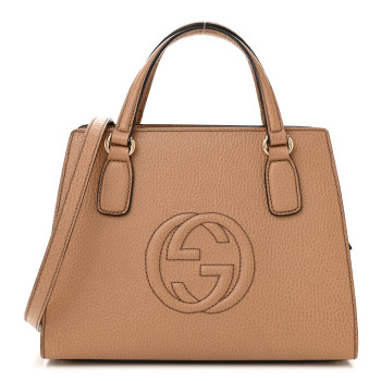 GUCCI Dollar Calfskin Medium Soho Top Handle Satchel Camelia