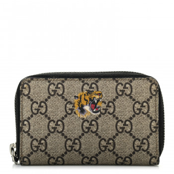 Gucci★素敵！GG Supreme Tiger Print Zip Around Wallet New Authentic Gucci GG Supreme Tiger Print Zip Around Wallet