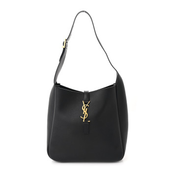 SAINT LAURENT Smooth Calfskin Small Le 5 A 7 Soft Hobo Black