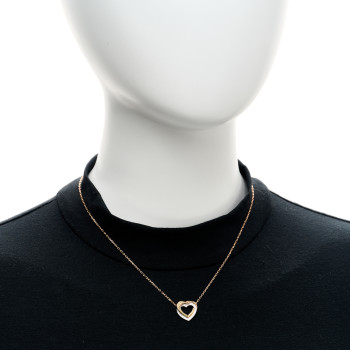 CARTIER 18K Pink Yellow White Gold Diamond Trinity Heart Pendant Necklace