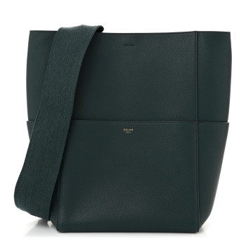 CELINE Soft Grained Calfskin Sangle Bucket Bag Amazone
