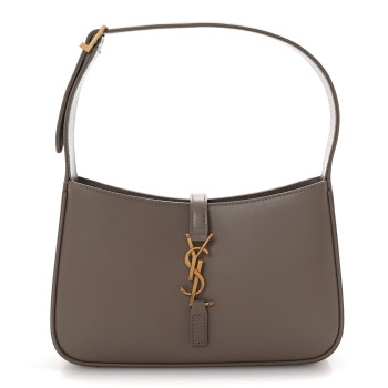 SAINT LAURENT Smooth Calfskin Le 5 A 7 Hobo Greyish Brown