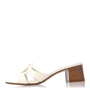 LOUIS VUITTON Calfskin LV Isola Mules 38 White