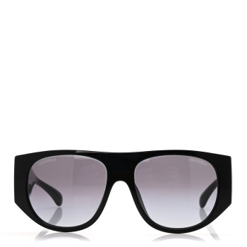 CHANEL Acetate Quilted CC Pilot Sunglasses 71465A Black