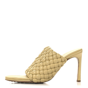 BOTTEGA VENETA Nappa Padded Intrecciato Mules Sandals 39 Tapioca