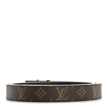 LOUIS VUITTON Calfskin Monogram 20mm LV Iconic Reversible Belt 85 34 Black