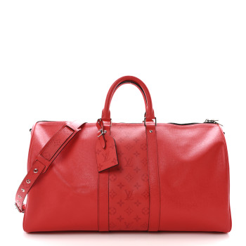 LOUIS VUITTON Taigarama Keepall Bandouliere 50 Fire Red