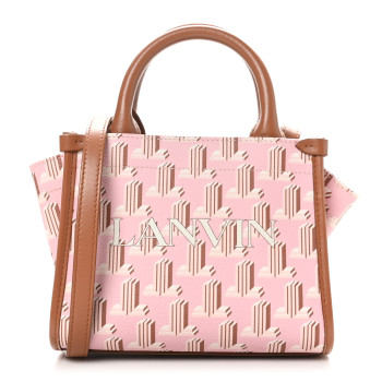 LANVIN Calfskin Canvas 3D JL Printed Nano In & Out Tote Pink