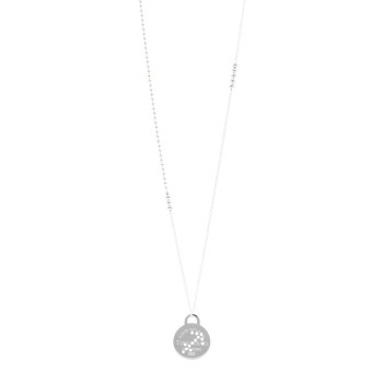 TIFFANY Sterling Silver Return to Tiffany Zodiac Sagittarius Round Tag Pendant Necklace