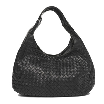 BOTTEGA VENETA Nappa Intrecciato Medium Campana Hobo Black