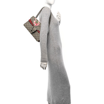 GUCCI GG Supreme Monogram Blooms Small Dionysus Shoulder Bag Beige Multicolor Dry Rose