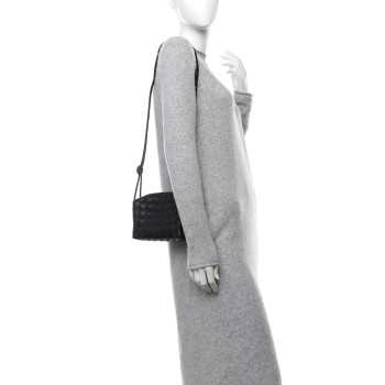 BOTTEGA VENETA Nappa Intrecciato Mini Loop Camera Bag Black