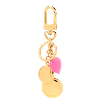 LOUIS VUITTON Coeurs Heart Bag Charm Key Holder Pink