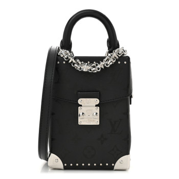 LOUIS VUITTON Calfskin Monogram Print Camera Box Black
