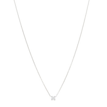 CARTIER 18K White Gold Diamond .27ct C De Cartier Pendant Necklace
