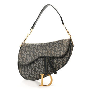 CHRISTIAN DIOR Monogram Saddle Bag Blue