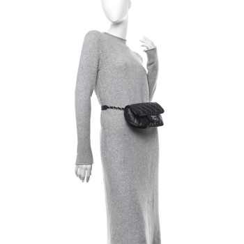 CHANEL Calfskin Quilted CC Uniform Flap Belt Bag Black
