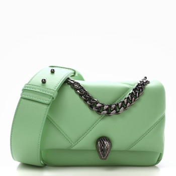 BULGARI Calfskin Matelasse Mini Serpenti Cabochon Crossbody Bag Peridot Green