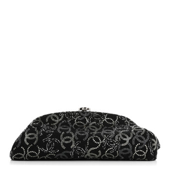 CHANEL Tweed Strass Pudong Clutch Black