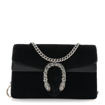 GUCCI Velvet Super Mini Dionysus Shoulder Bag Black