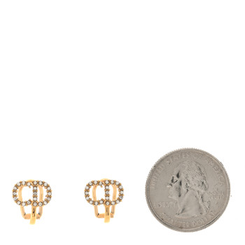 CHRISTIAN DIOR Crystal Clair D Lune Clip On Earrings Gold