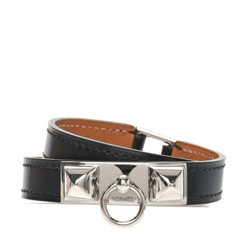 HERMES Box Rivale Double Tour Bracelet T2 Black