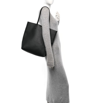 SAINT LAURENT Calfskin North-South Shopping Tote Black