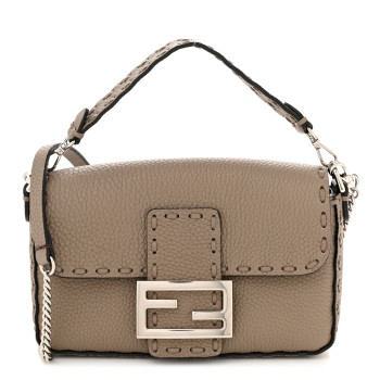 FENDI Cuoio Roma Sellerissima Nappa Sintetica Tape Stitch Mini Baguette Corda