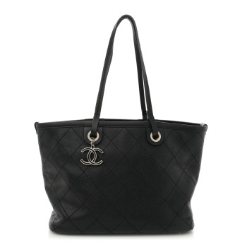 CHANEL Grained Calfskin Shopping Fever Tote Black