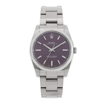 ROLEX Stainless Steel 34mm Oyster Perpetual Watch Red Grape 114200 ROLEX Stainless Steel 34mm Oyster Perpetual Watch Red Grape 114200
