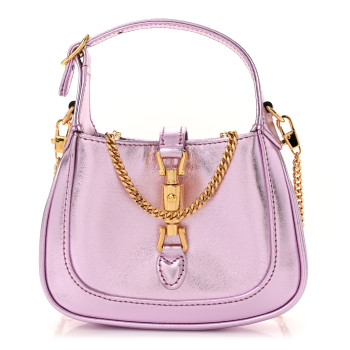 GUCCI Laminated Nappa Nano Jackie 1961 Hobo Metallic Pink