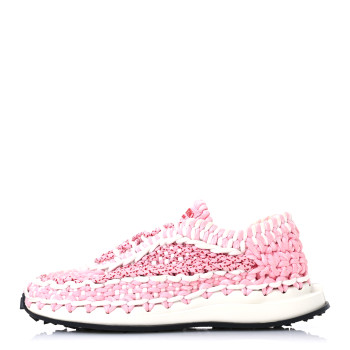 VALENTINO GARAVANI Fabric Crochet Womens Low Top Sneakers 39.5 Pink