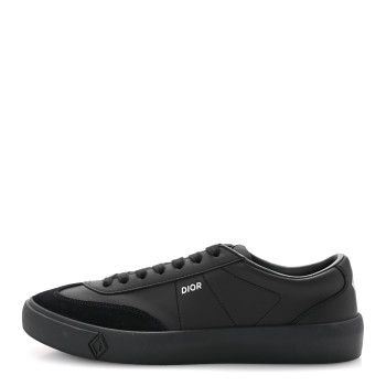 CHRISTIAN DIOR Smooth Calfskin Suede Mens B101 Low Top Sneakers 42.5 Black