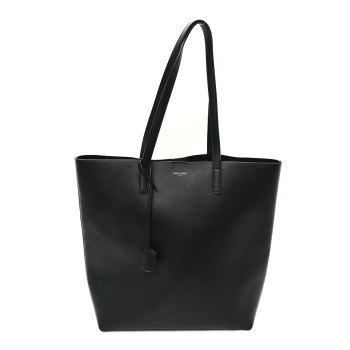 SAINT LAURENT Calfskin North-South Shopping Tote Black
