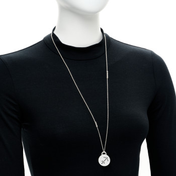 TIFFANY Sterling Silver Return to Tiffany Zodiac Sagittarius Round Tag Pendant Necklace