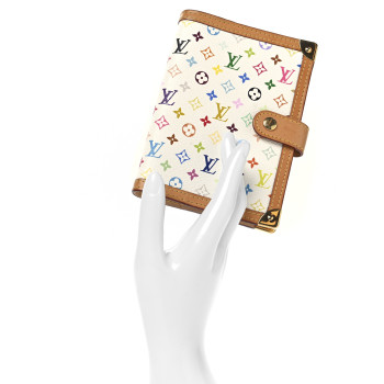 LOUIS VUITTON Monogram Multicolor Small Ring Agenda Cover White