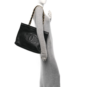 CHANEL Lambskin CC Tote Black