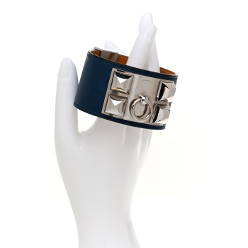 HERMES Swift Collier De Chien CDC Bracelet T3 Deep Bleu