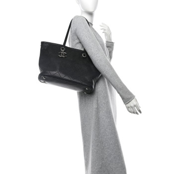 CHANEL Grained Calfskin Shopping Fever Tote Black