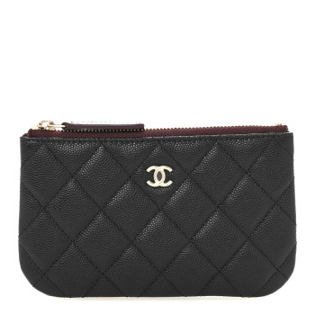 CHANEL Caviar Quilted Small Cosmetic Case Black