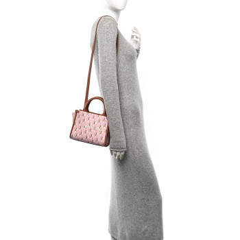 LANVIN Calfskin Canvas 3D JL Printed Nano In & Out Tote Pink