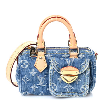 LOUIS VUITTON Monogram Denim Nano Speedy  Blue