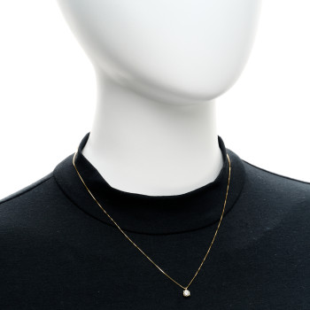PARKER & WEST BY FASHIONPHILE 18K Yellow Gold Diamond .42ct Solitaire Pendant Necklace