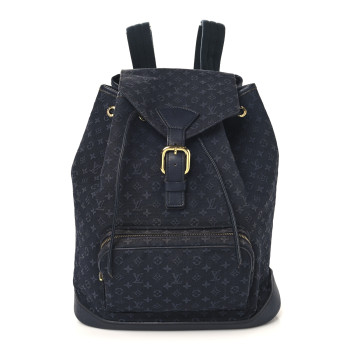 LOUIS VUITTON Mini Monogram Montsouris GM Backpack Blue