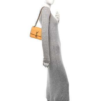 SAINT LAURENT Jersey Wool Patchwork Monogram Mini Jamie Baguette Saffron