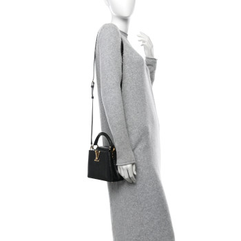 LOUIS VUITTON Lizard Capucines Mini Black