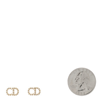 CHRISTIAN DIOR Pearl Clair D Lune Earrings Gold