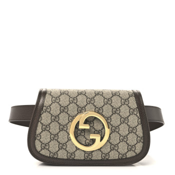 GUCCI GG Supreme Monogram Textured Dollar Calfskin Blondie Belt Bag 95 38  Beige Ebony New Acero